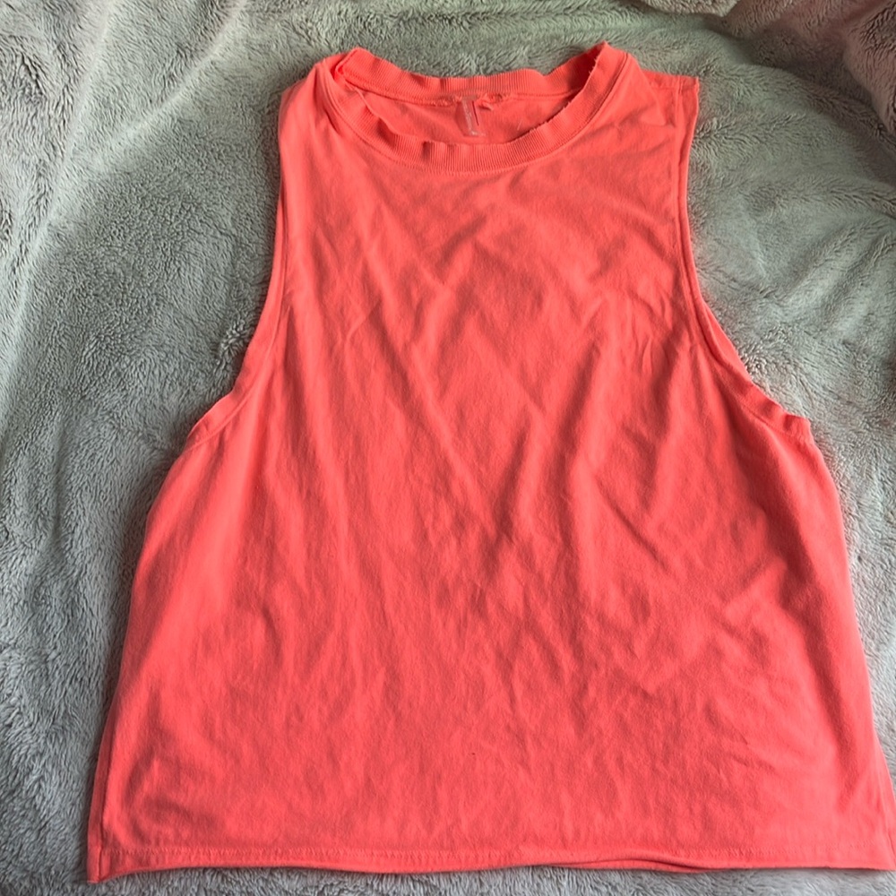 Free People Movement Bright Orange Oversized Muscle Tank